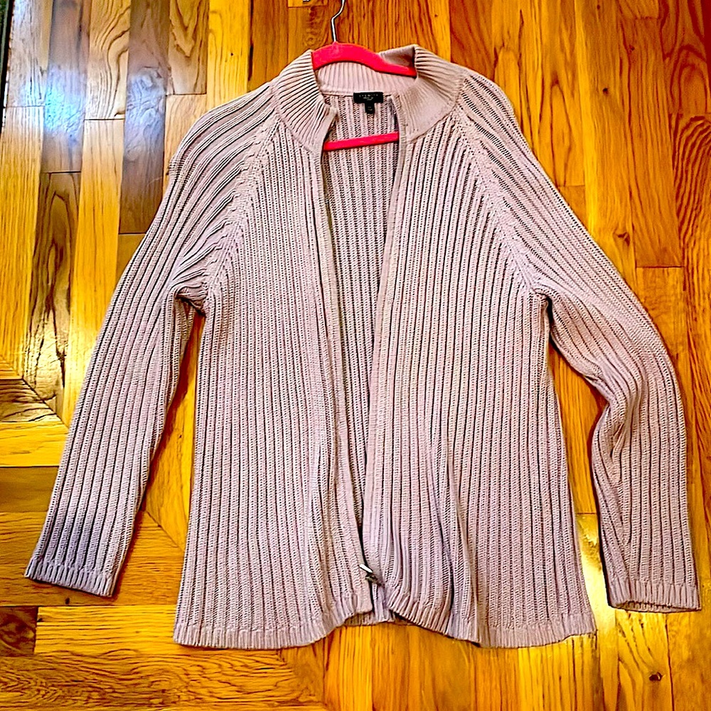 Talbots zip-up cardigan -lavender